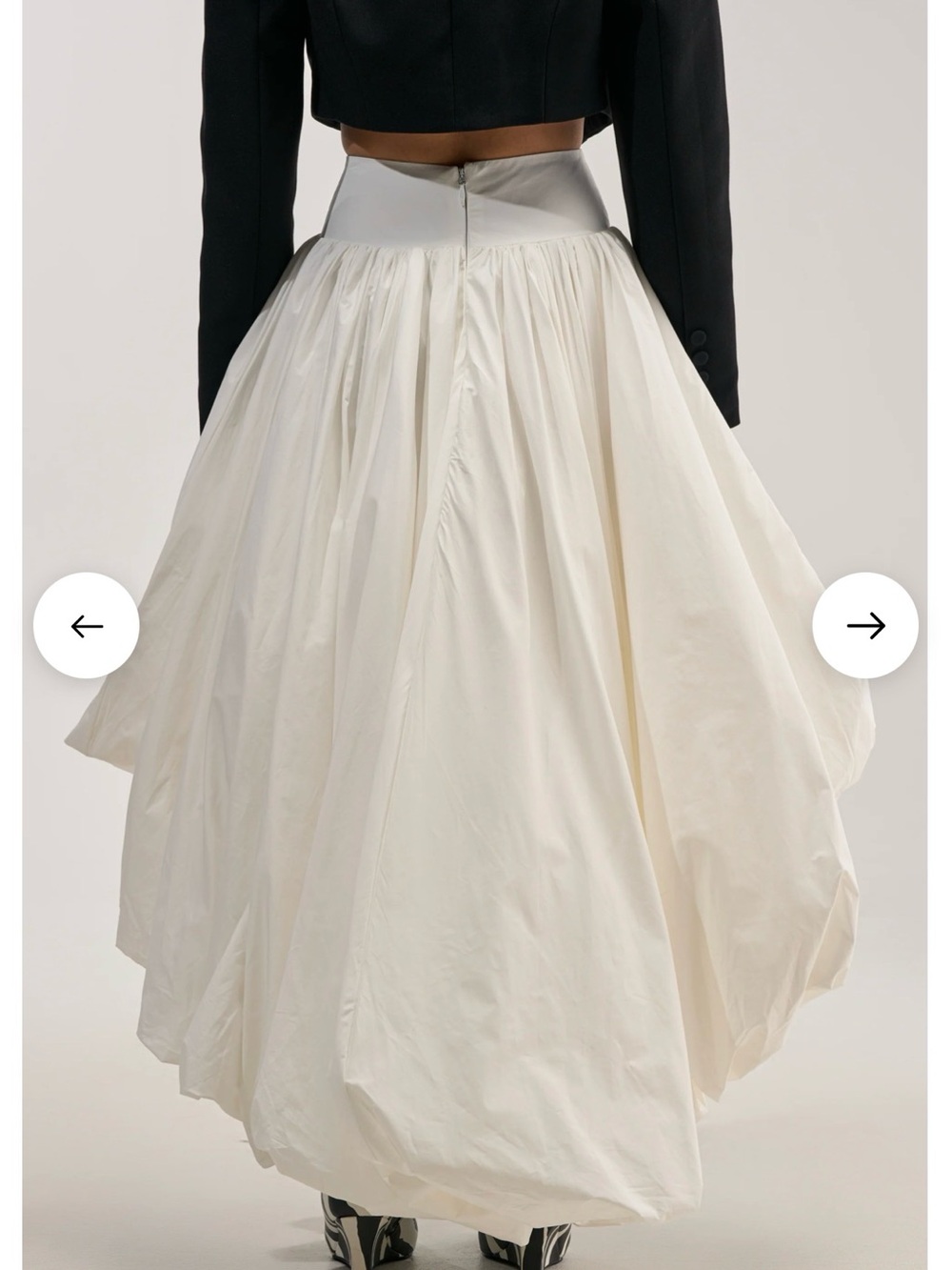 Women's White Bubble Tulle Skirt - Voluminous Layered Design - Picture 8 of 8